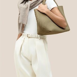 Naghedi St. Barts Medium woven tote bag - Stone color